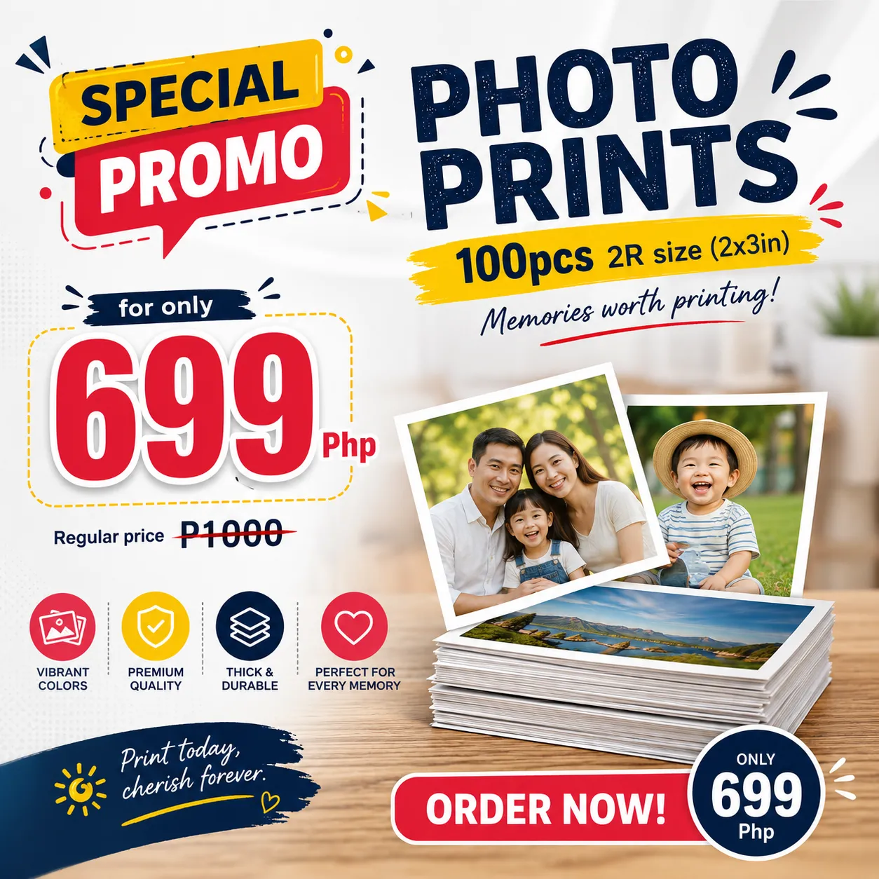 100pcs 2R Photo Prints Promo