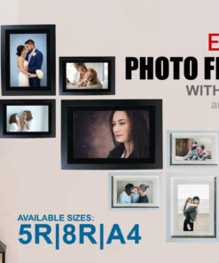 JJPRINTS Photo Frame with High Quality Rough Satin Photo Prints A4/8R/5R Size
