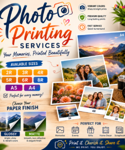 Photo Printing Service 3R 4R 5R 6R 8R A4 A5 | High Quality Picture Printing | Glossy Matte RC Satin | JJPRINTS