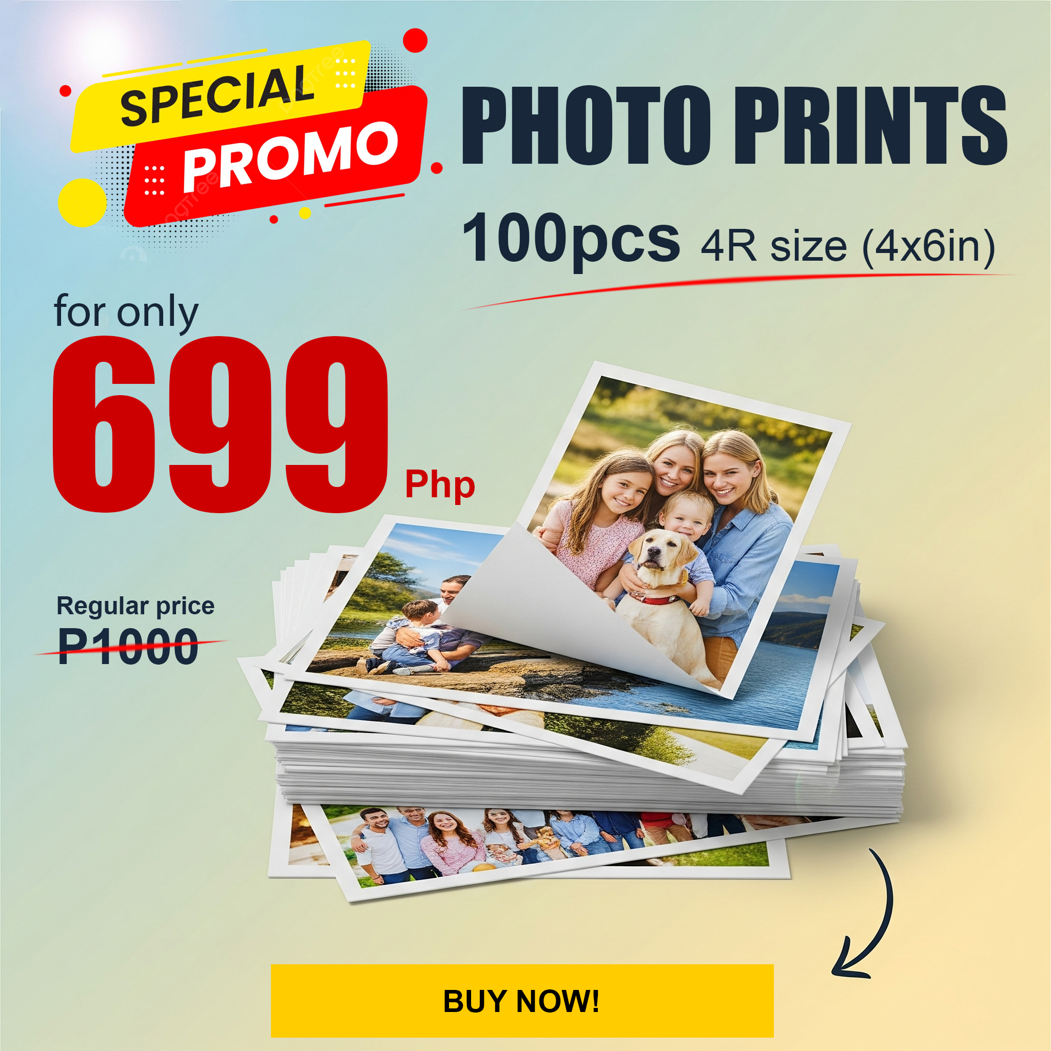 100pcs Photo Prints (4R size | Glossy or Matte) – High Quality Printing – Promo Price ₱699
