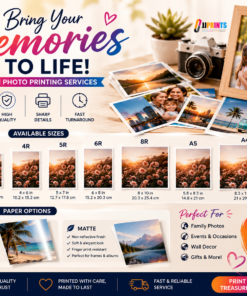 Photo Printing Service | 2R 3R 4R 5R 6R 8R A5 A4 | Glossy & Matte | Waterproof | JJPRINTS