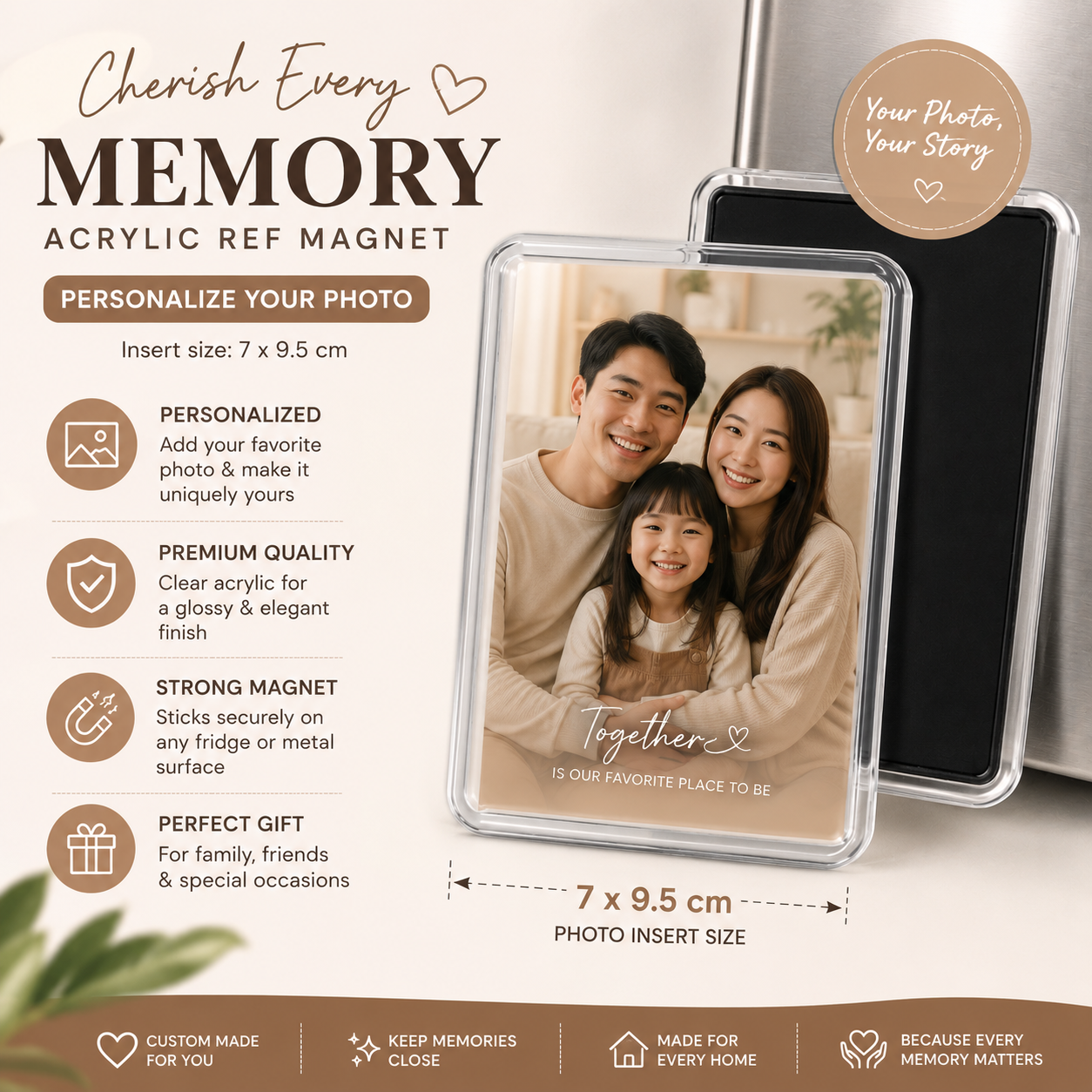 Acrylic Ref Magnet with Insert Photo Print | JJPRINTS Digital Printing Services
