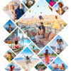 JJPRINTS Photo Collage (Design) in Diamond Shape, 15pcs Pictures, Personalized Gift Collage, Scrapbook, Wedding Collage Gift, A5 (5 .8 x 8.3 inches), A4 (8.27 x 11.69 inches) Photo Print