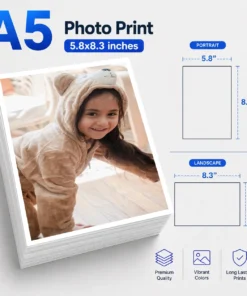 Premium Photo Printing A5 (5.8x8.3inch) | Waterproof | Glossy or Matte